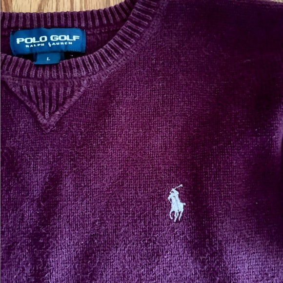 Polo Golf by Ralph Lauren Burgundy Crew Neck Sweater - Picture 2 of 7